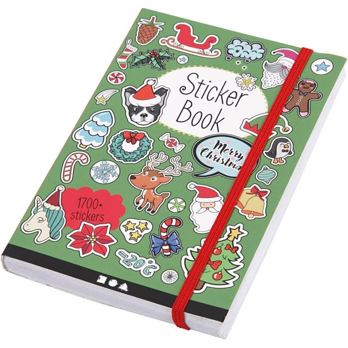 Sticker-Buch, Weihnachtsmotive, Größe 11,5x17 cm, 76 Bl., 1 Stk