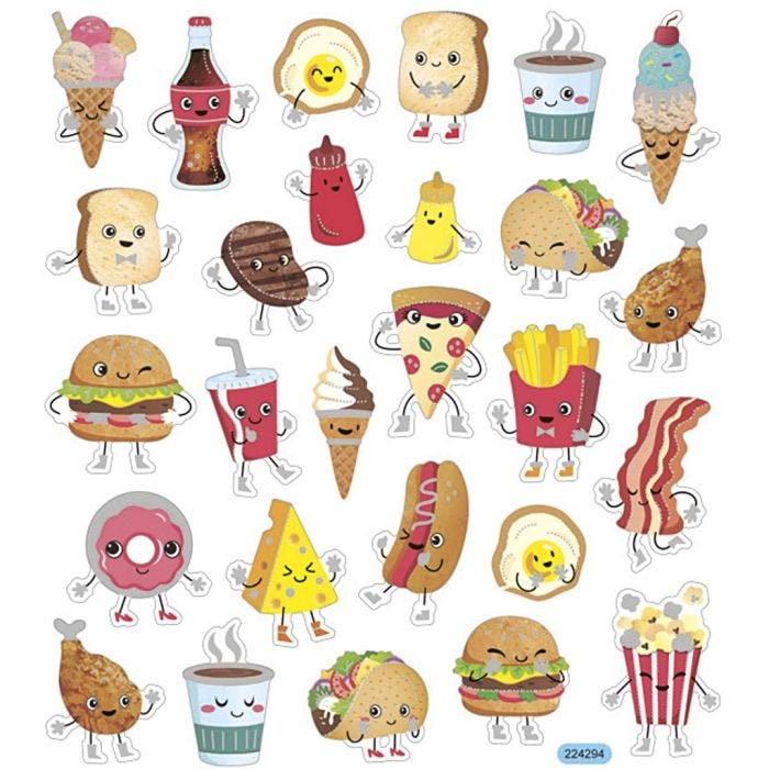 Sticker, Fast Food, Blatt 15x16,5 cm, 1 Bl.