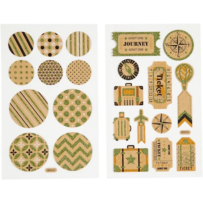 Sticker, Tags und Taler, Blatt 10x16 cm, 4 Bl./ 1 Pck