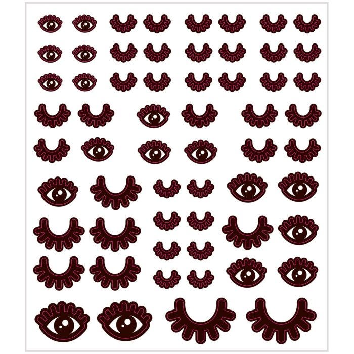 Sticker, Augen, Blatt 15x16,5 cm, 1 Bl.