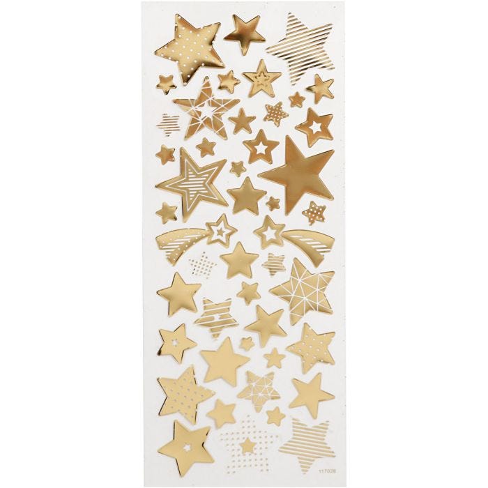 Sticker 'Thank you', Sterne, Blatt 10x24 cm, Gold, 1 Bl.