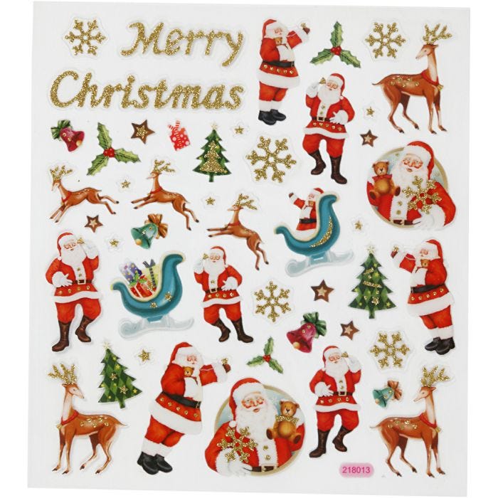 Sticker, Nikolaus und Rentier, Blatt 15x16,5 cm, 1 Bl.
