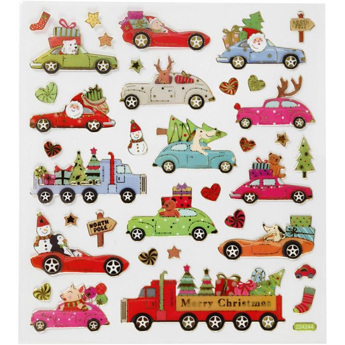Sticker, Driving Home for Christmas, Blatt 15x16,5 cm, 1 Bl.