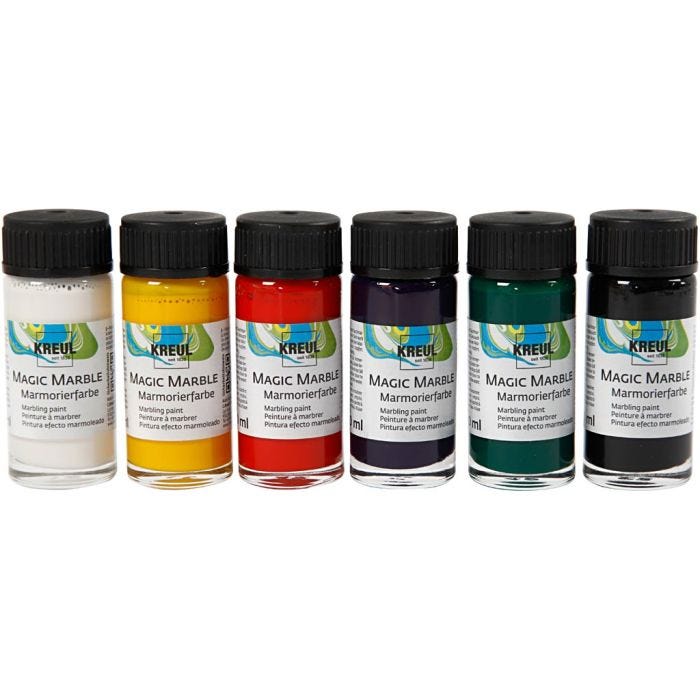 Magic Marble Marmorierfarbe, Standard-Farben, 6x20 ml/ 1 Pck