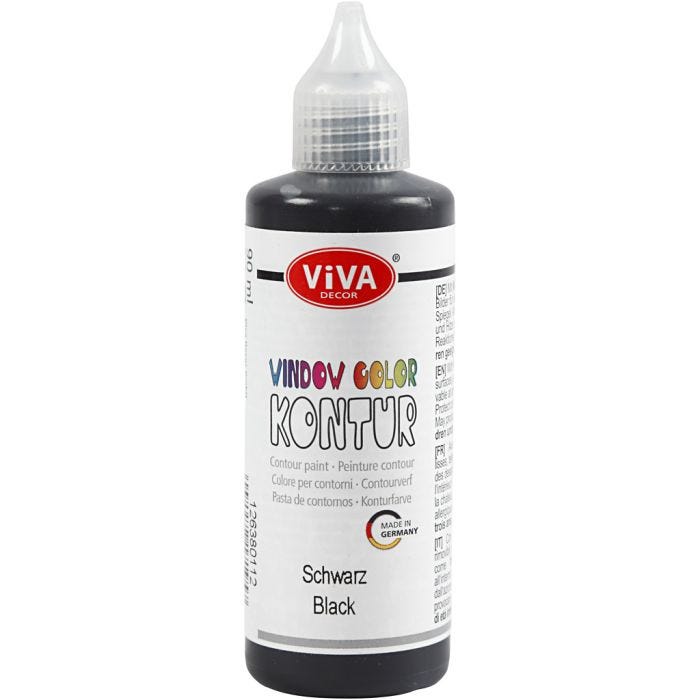 Window Color - Konturfarbe, Schwarz, 90 ml/ 1 Fl.