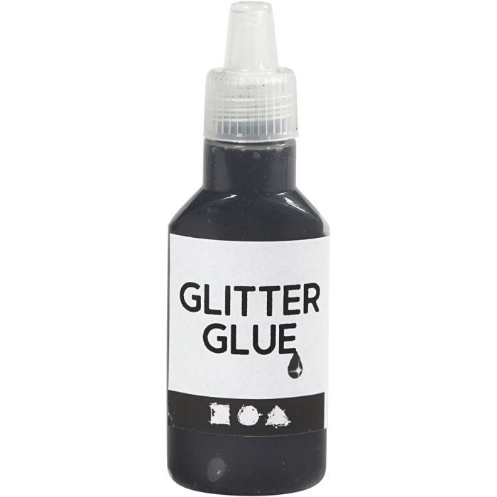 Glitzerkleber, Schwarz, 25ml/ 1 Fl.