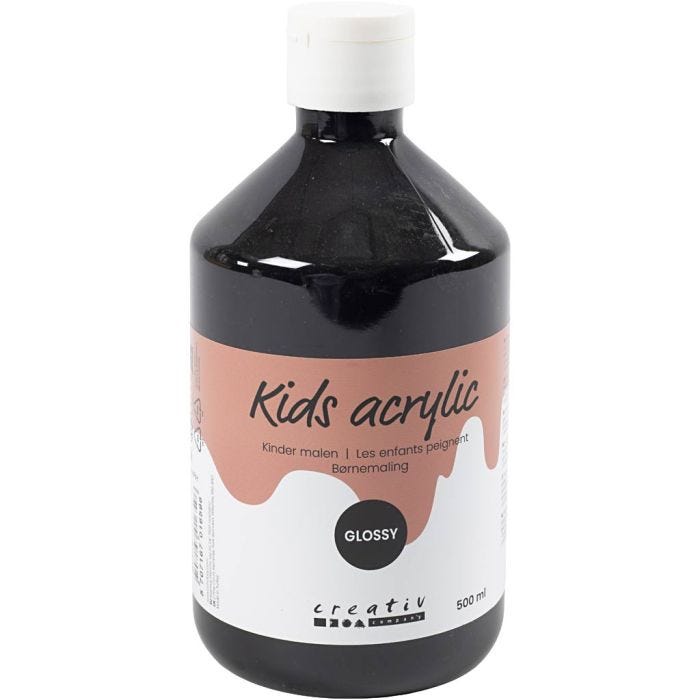 Acrylfarbe Glänzend, Schwarz, 500 ml/ 1 Fl.