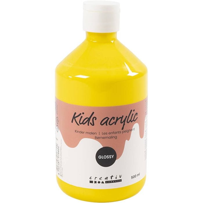 Acrylfarbe Glänzend, Primärgelb, 500 ml/ 1 Fl.