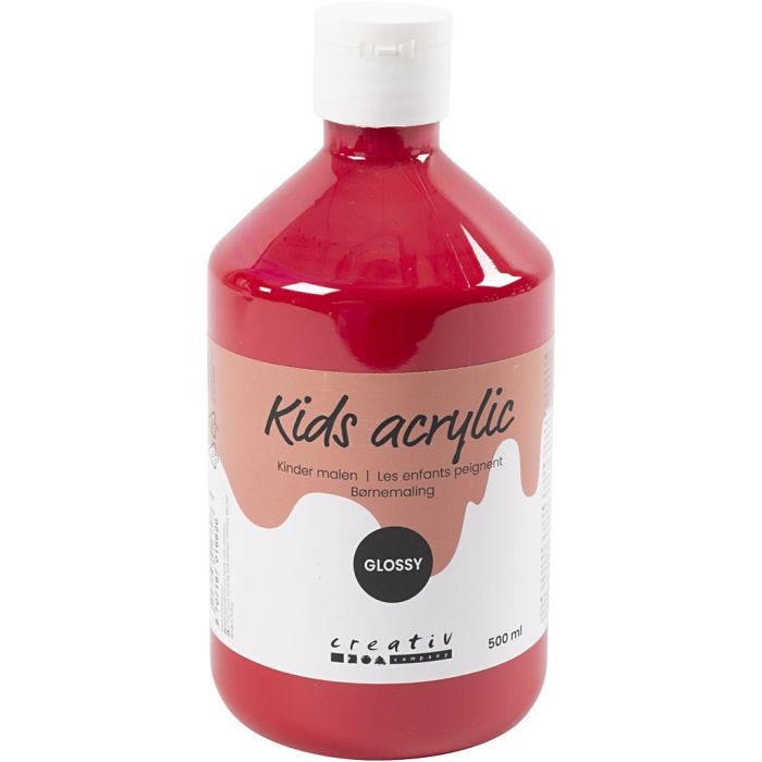 Acrylfarbe Glänzend, Primärrot, 500 ml/ 1 Fl.
