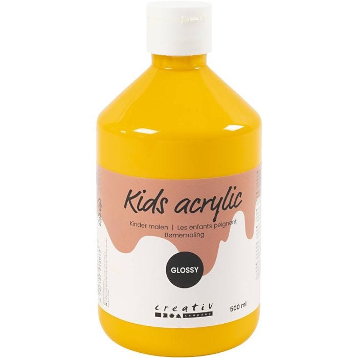 Acrylfarbe Glänzend, Gelb, 500 ml/ 1 Fl.