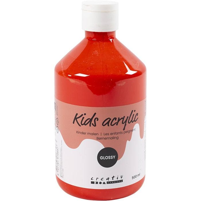 Acrylfarbe Glänzend, Rot, 500 ml/ 1 Fl.