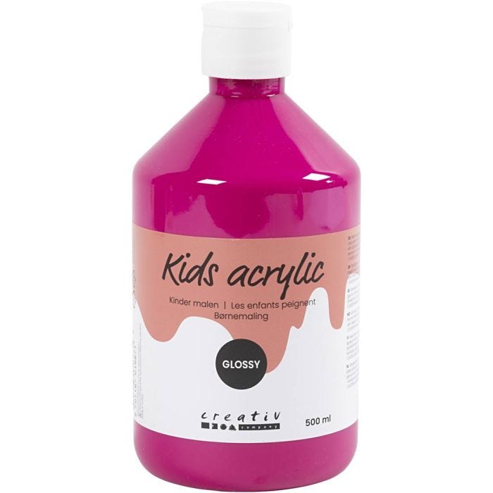 Acrylfarbe Glänzend, Pink, 500 ml/ 1 Fl.