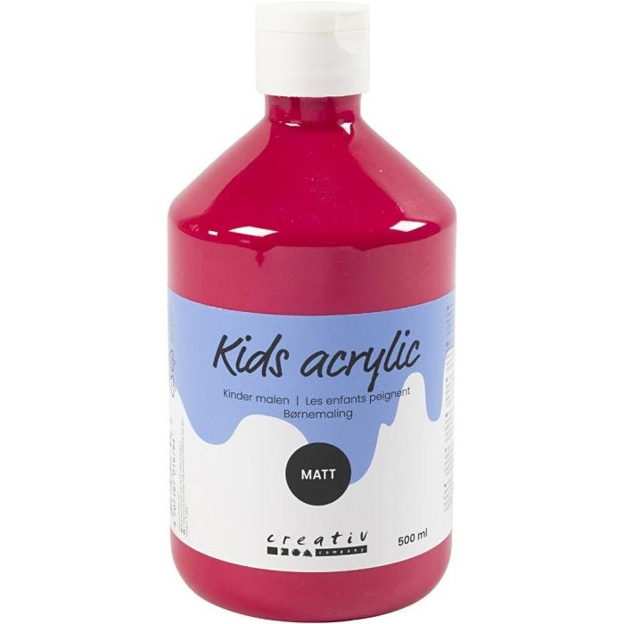 Acrylfarbe Matt, Primärrot, 500 ml/ 1 Fl.