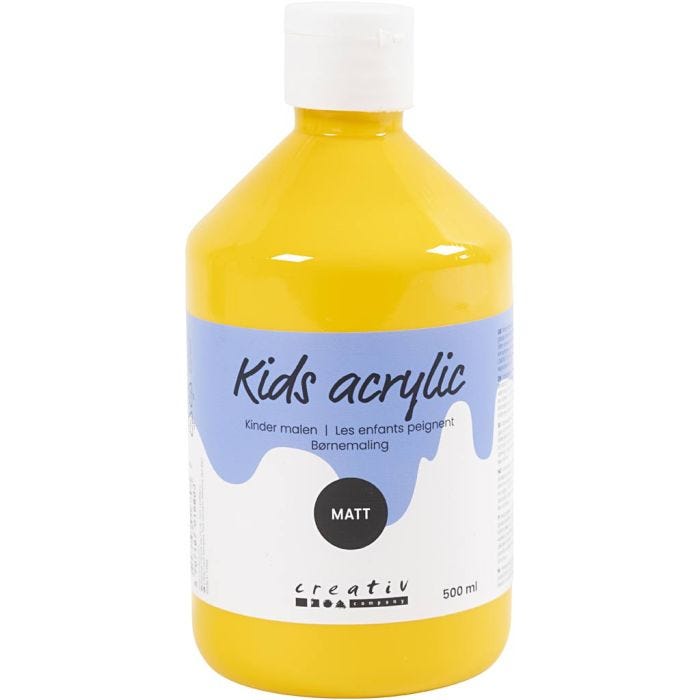 Acrylfarbe Matt, Gelb, 500 ml/ 1 Fl.