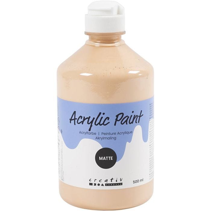 Acrylfarbe Matt, Hellbeige, 500 ml/ 1 Fl.