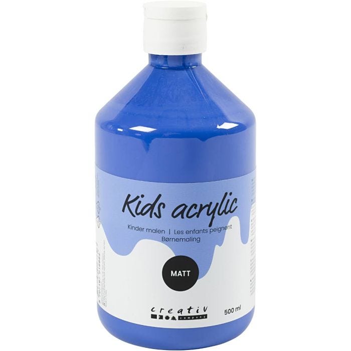 Acrylfarbe Matt, Blau, 500 ml/ 1 Fl.