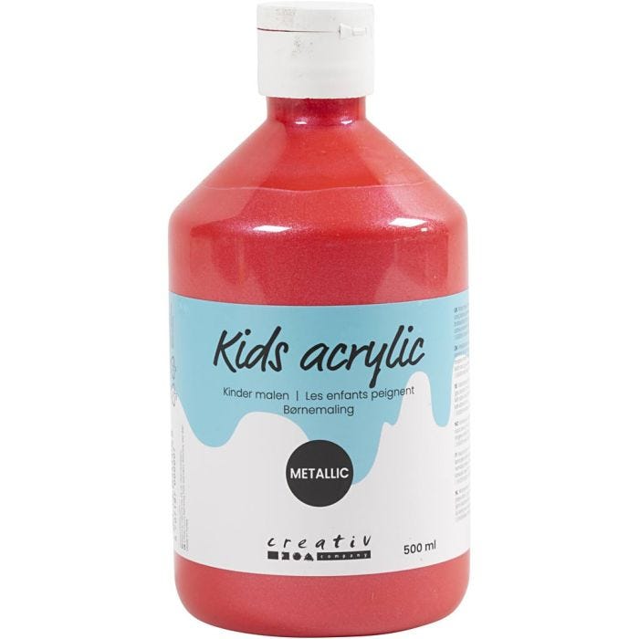 Acrylfarbe Metallic, Metallic, Rot, 500 ml/ 1 Fl.