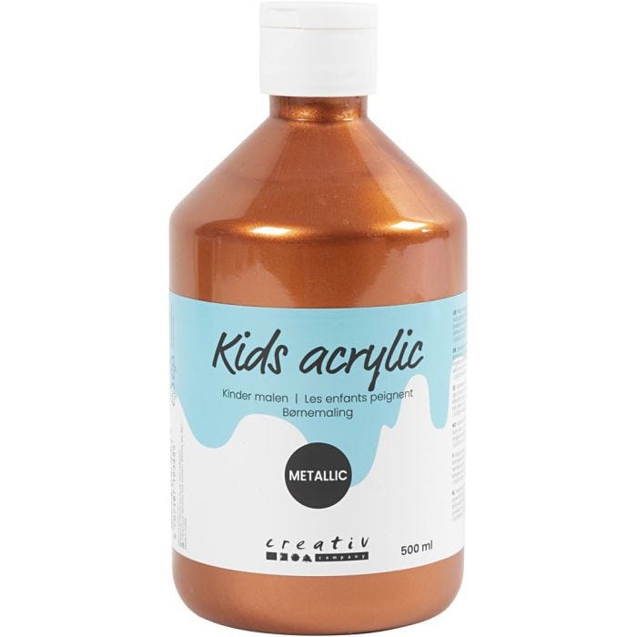 Acrylfarbe Metallic, Metallic, Kupfer-metallic, 500 ml/ 1 Fl.