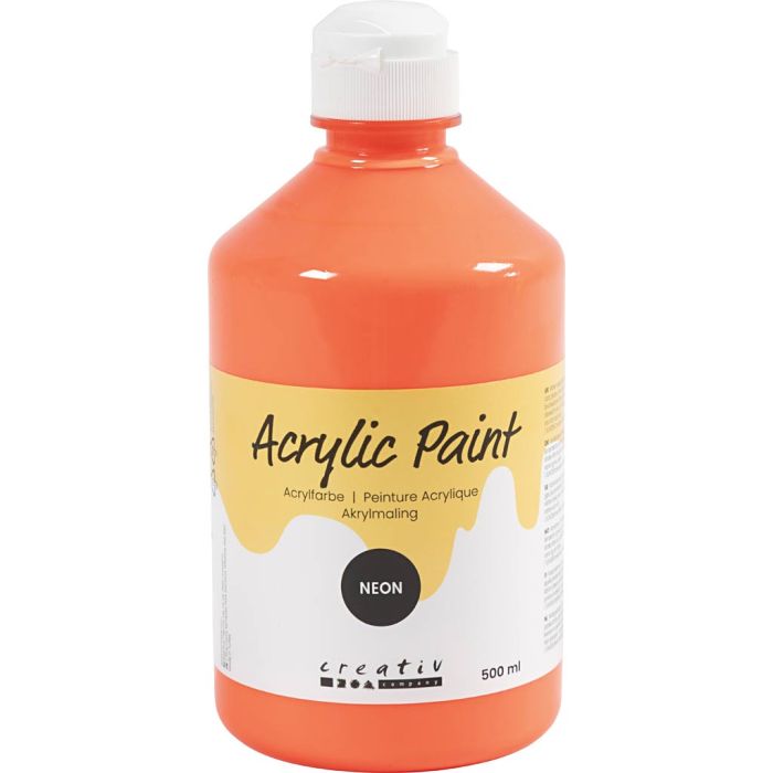 Acrylfarbe Neon, Neonrot, 500 ml/ 1 Fl.