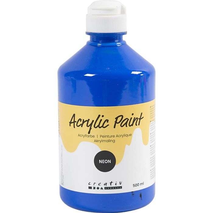 Acrylfarbe Neon, Neonblau, 500 ml/ 1 Fl.
