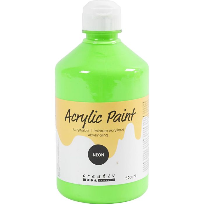 Acrylfarbe Neon, Neongrün, 500 ml/ 1 Fl.