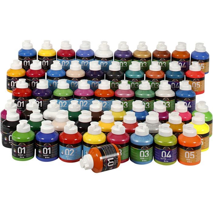 A-Color Acrylfarbe, Sortierte Farben, 57x500ml/ 1 Pck