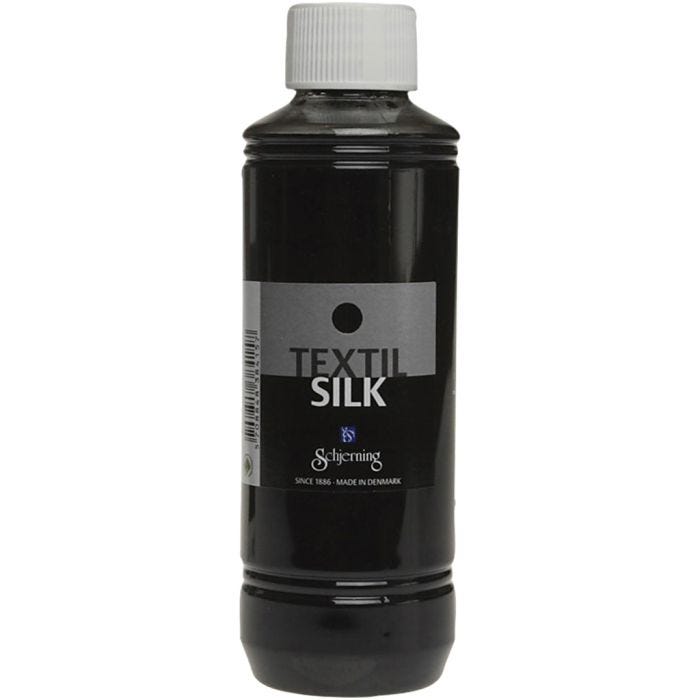 Textil Silk Farbe , Tiefschwarz, 250 ml/ 1 Fl.