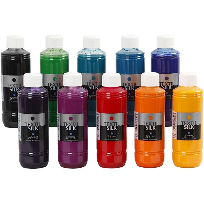 Textil Silk Farbe , 10x250 ml/ 1 Pck