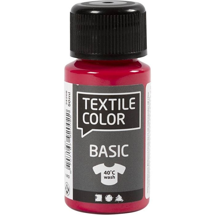Textilfarbe, Primärrot, 50 ml/ 1 Fl.