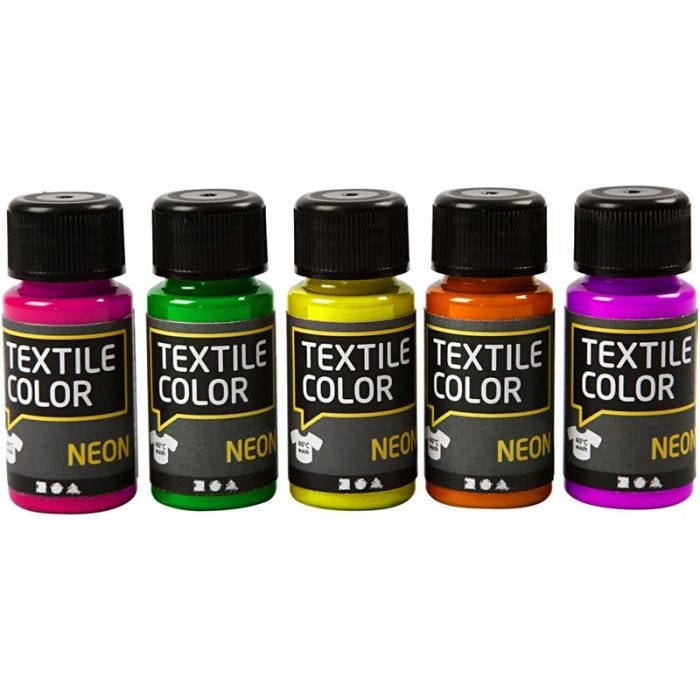 Textilfarbe, Sortierte Farben, 5x50 ml/ 1 Pck