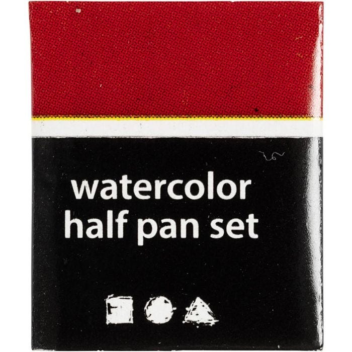 Art Aquarellfarbe, Halbwannen, Größe 10x15x20 mm, Rot transparent, 1 Stk