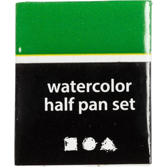 Art Aquarellfarbe, Halbwannen, Größe 10x15x20 mm, Grün transparent, 1 Stk