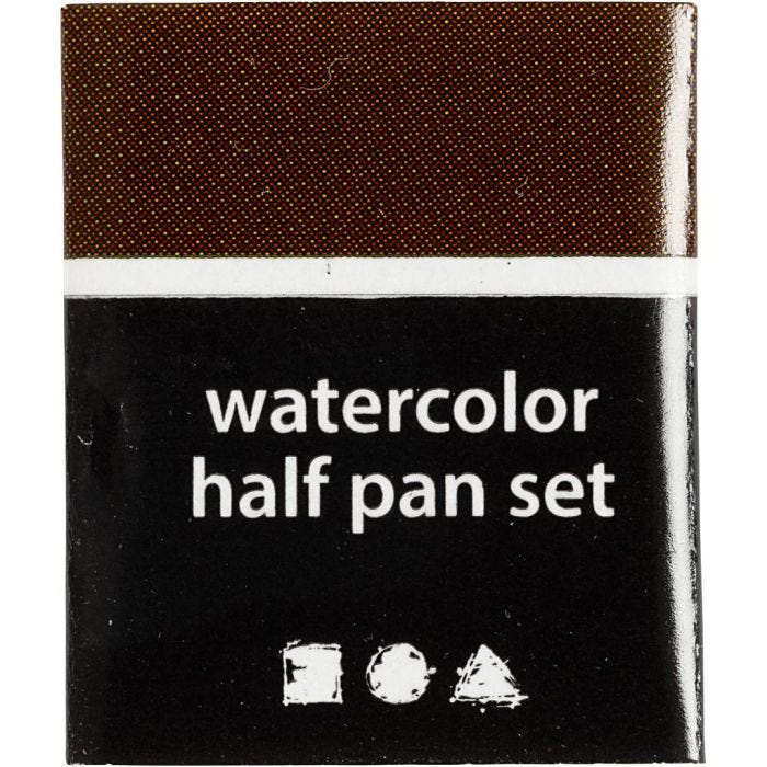 Art Aquarellfarbe, Halbwannen, Größe 10x15x20 mm, Braun, 1 Stk