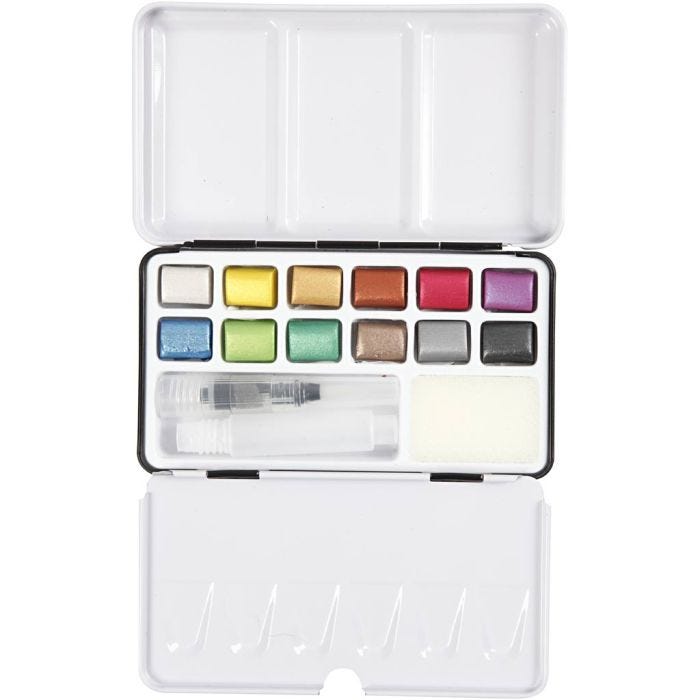 Art Aquarellfarbe, Metallic-Farben, 12 Farbe/ 1 Pck
