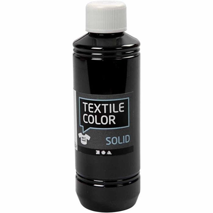 Stoffmalfarbe, Deckend, Schwarz, 250 ml/ 1 Fl.