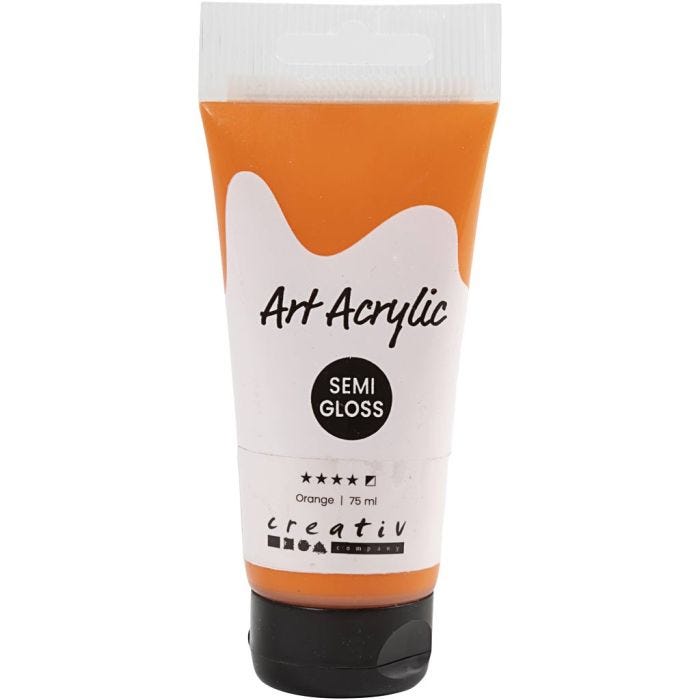 Acrylfarbe, Mattglänzend, Halbdeckend, Orange, 75 ml/ 1 Fl.