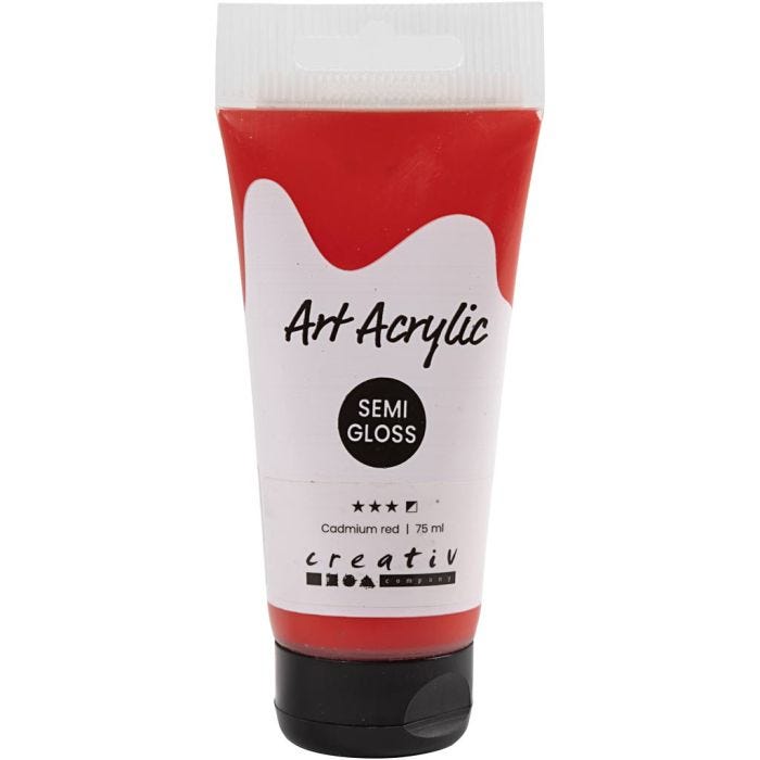 Acrylfarbe, Mattglänzend, Halbdeckend, Kadmiumrot, 75 ml/ 1 Fl.