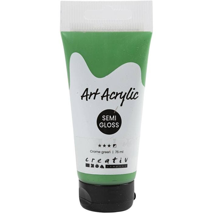 Acrylfarbe, Mattglänzend, Halbdeckend, Chrom-Grün, 75 ml/ 1 Fl.