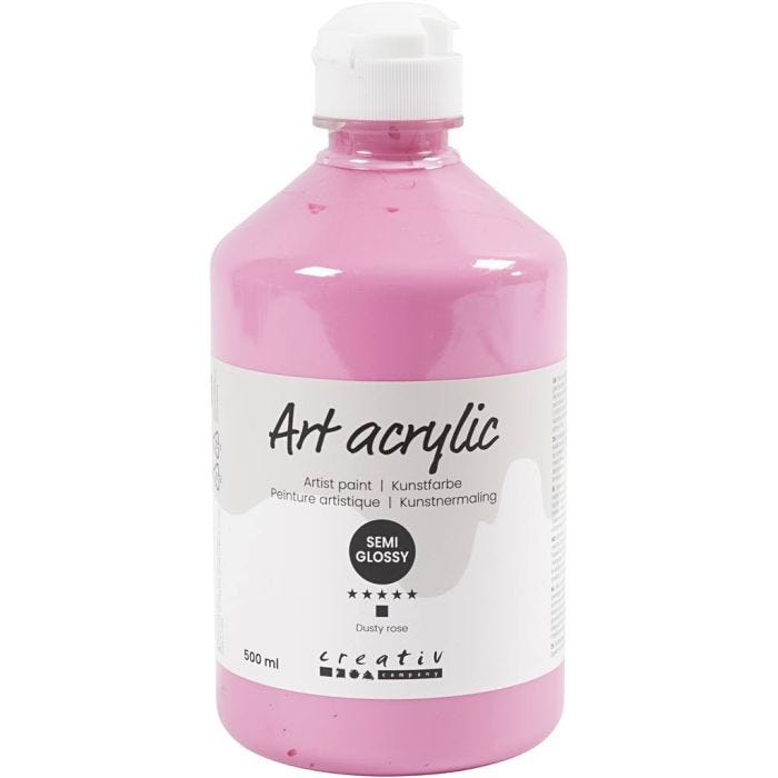 Acrylfarbe, Mattglänzend, Deckend, Staubrosé, 500 ml/ 1 Fl.