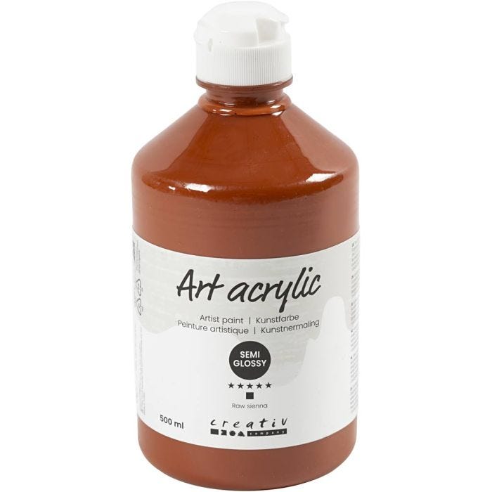 Acrylfarbe, Mattglänzend, Deckend, Sienna, 500 ml/ 1 Fl.