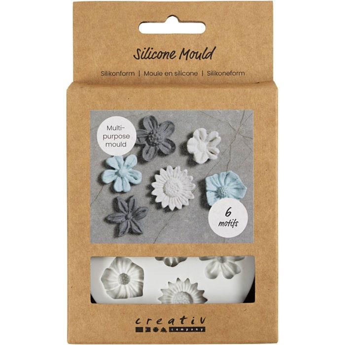 Silikonform, Blume, H 0,5 cm, L 1,5-2,5 cm, 1 Stk