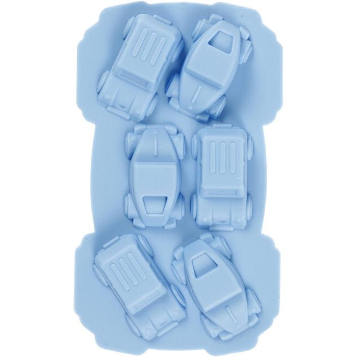 Silikonform, Autos, H 2,5 cm, L 3 cm, B 4,5 cm, 12,5 ml, 1 Stk