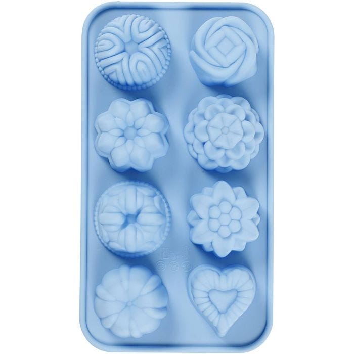 Silikonform, Kleine Kuchen, H 2,5 cm, L 4 cm, B 4,5 cm, 25 ml, 1 Stk