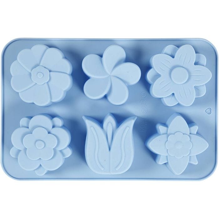 Silikonform, Blumen, H 2,6 cm, L 6 cm, B 7,5 cm, 75 ml, 1 Stk