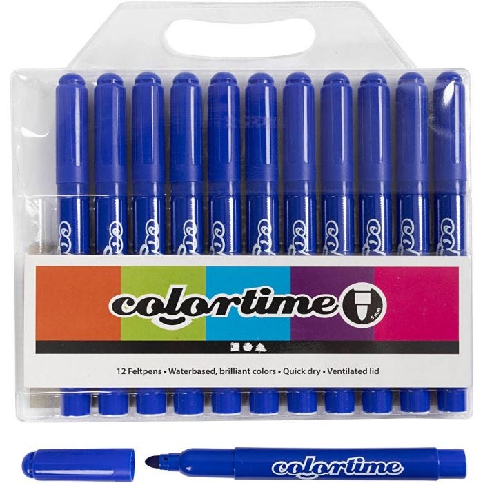 Colortime Marker, Strichstärke 5 mm, Blau, 12 Stk/ 1 Pck