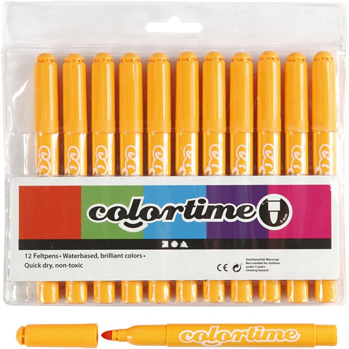 Colortime Marker, Strichstärke 5 mm, Warm gelb, 12 Stk/ 1 Pck