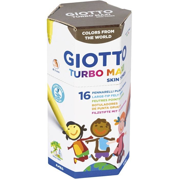 GIOTTO Turbo Maxi Filzstifte, D 5 mm, Beige schattiert, 16 Stk/ 1 Pck