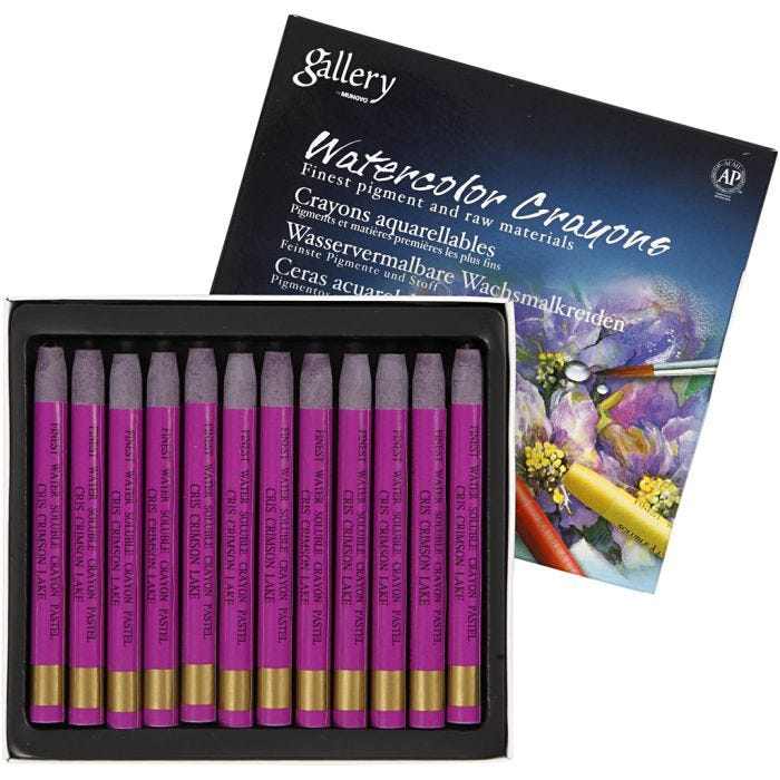 Gallery Aquarell-Kreide, L 9,3 cm, Dicke 8 mm, Dunkelpink (314), 12 Stk/ 1 Pck