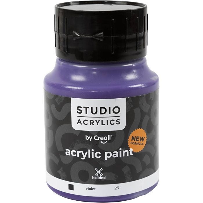 Creall Studio Acrylfarbe, Deckend, violet (25), 500 ml/ 1 Fl.