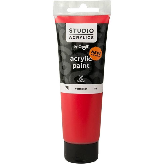 Creall Studio Acrylfarbe, Halbdeckend, vermillion (10), 120 ml/ 1 Fl.